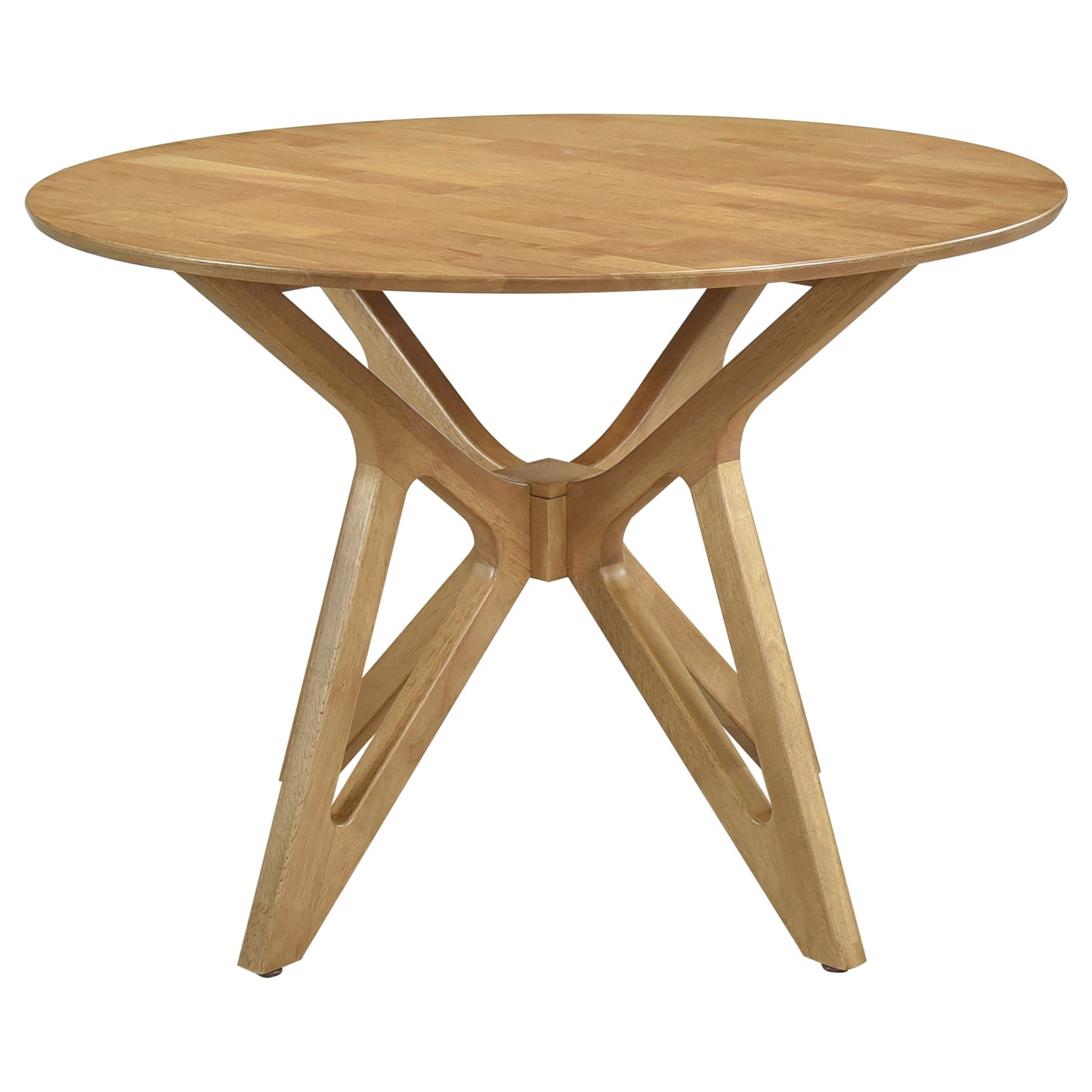 Elowen 42-inch Round Light Walnut Dining Table with Sculptural Wood Base