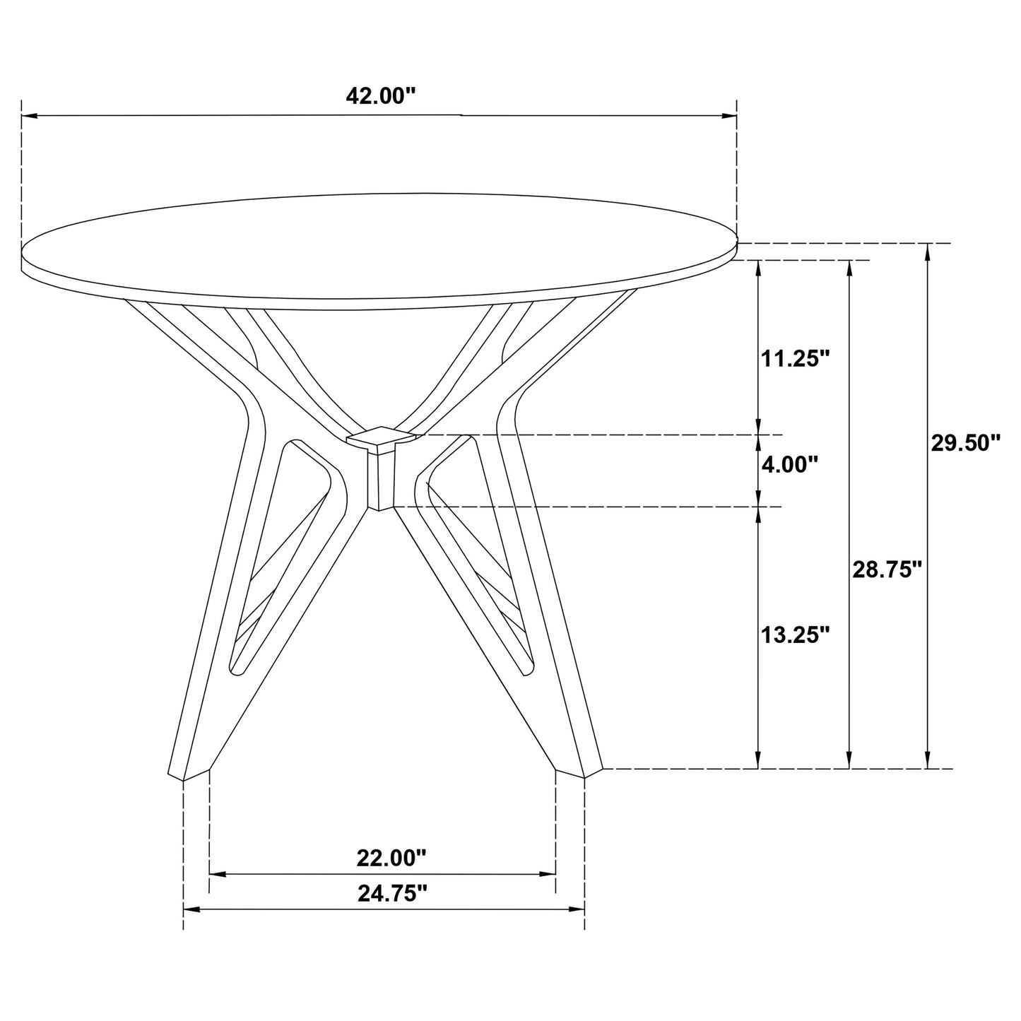 Elowen 42-inch Round Light Walnut Dining Table with Sculptural Wood Base