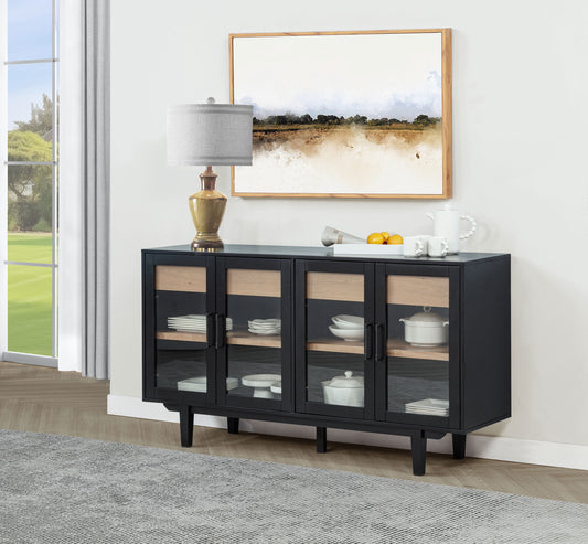 Brindle 59" 3-Door Sideboard – Distressed Light Brown Finish