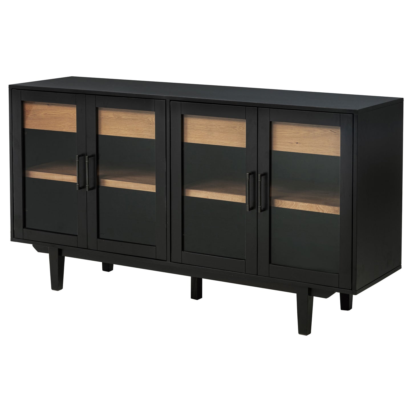 Brindle 59" 3-Door Sideboard – Distressed Light Brown Finish