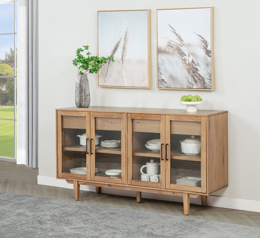 Ashford 4-Door Sideboard with Dual Drawers – Natural Finish