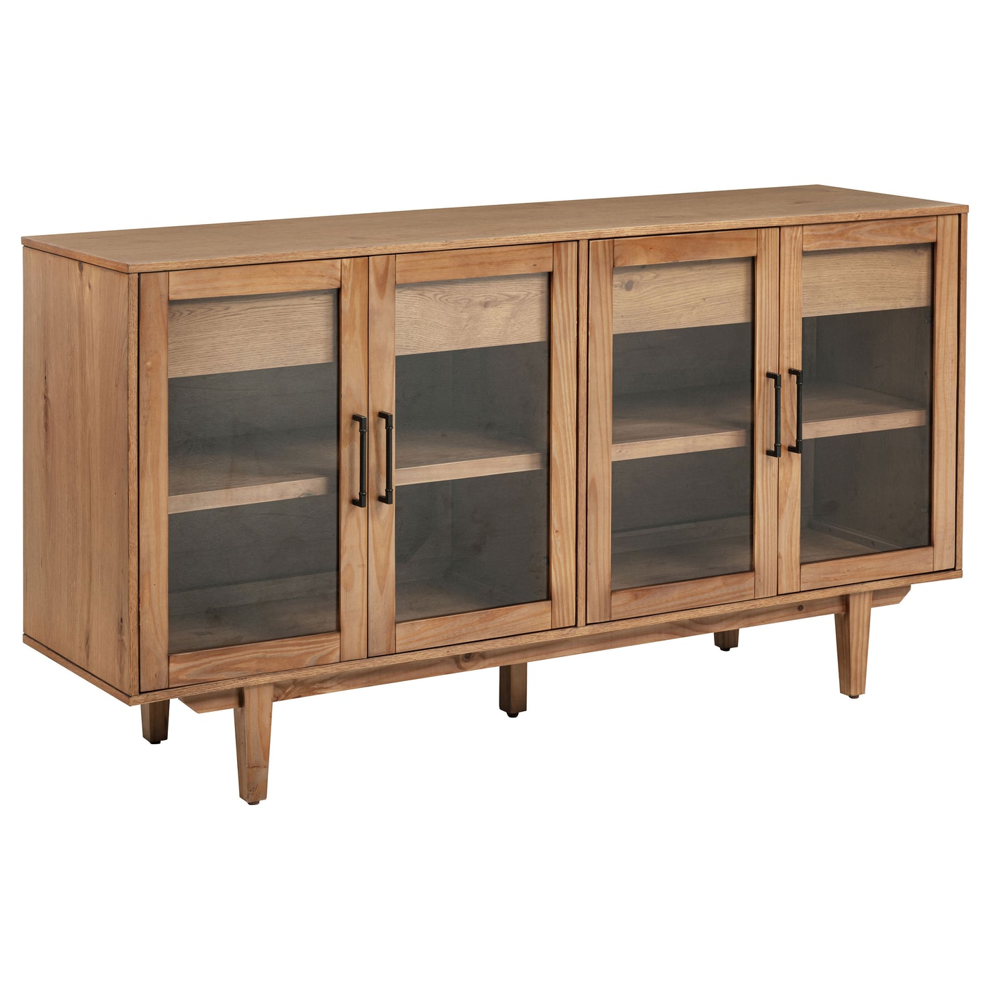 Ashford 4-Door Sideboard with Dual Drawers – Natural Finish
