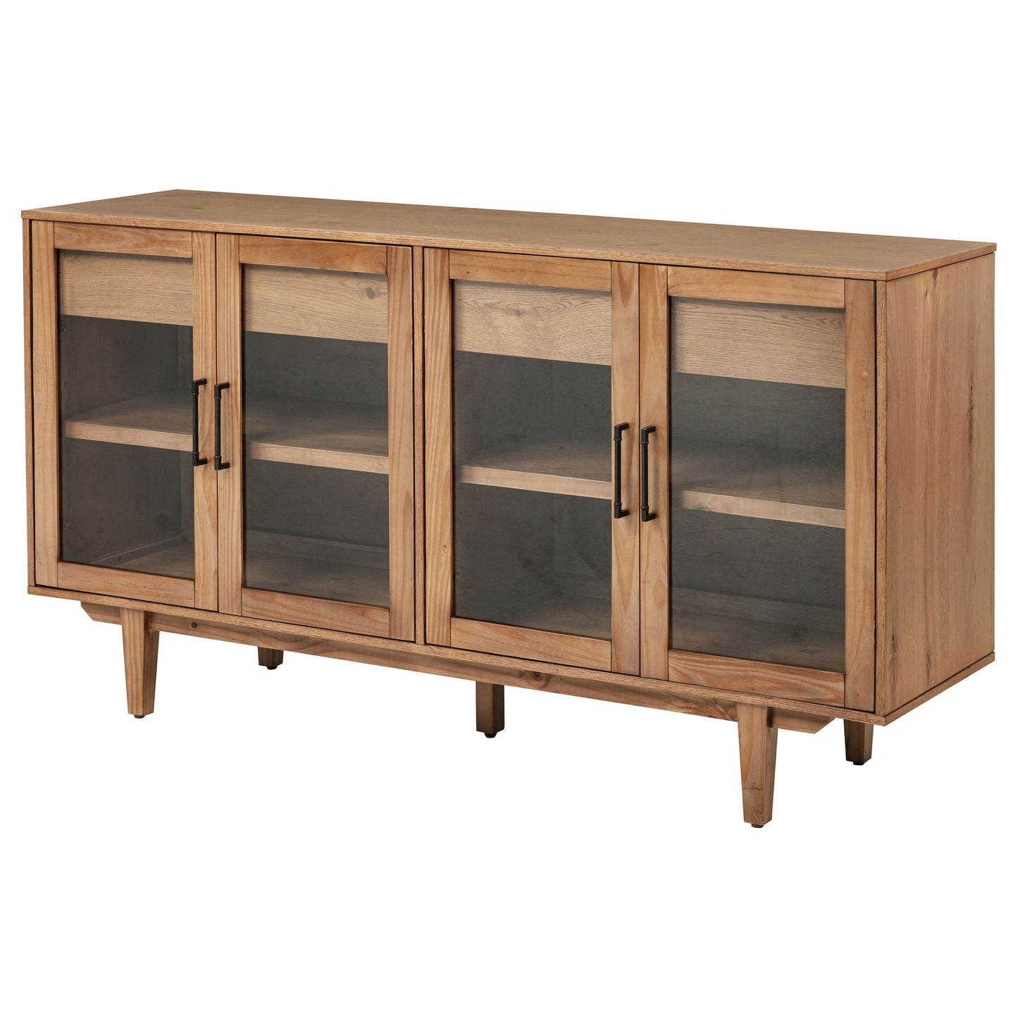 Ashford 4-Door Sideboard with Dual Drawers – Natural Finish