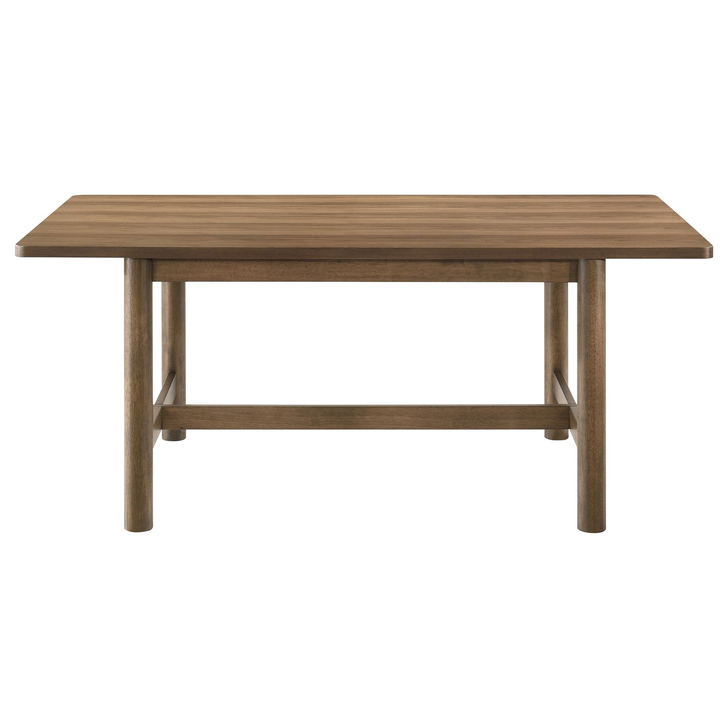Brenley 71-inch Walnut Wood Dining Table with Trestle Base and Rounded Edges