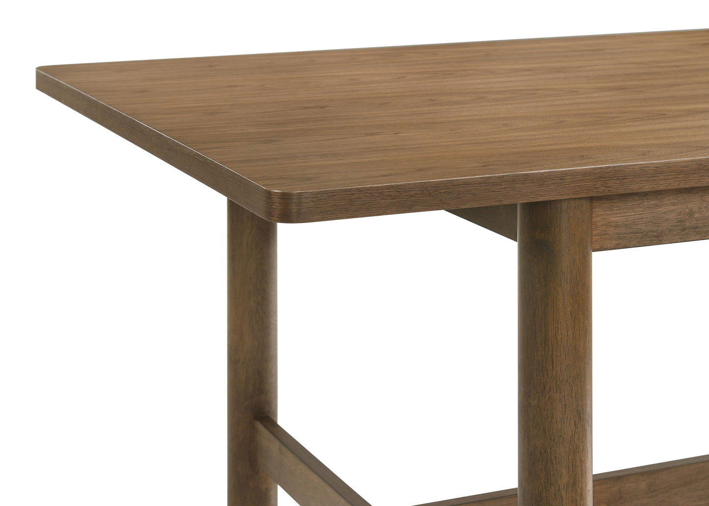 Brenley 71-inch Walnut Wood Dining Table with Trestle Base and Rounded Edges