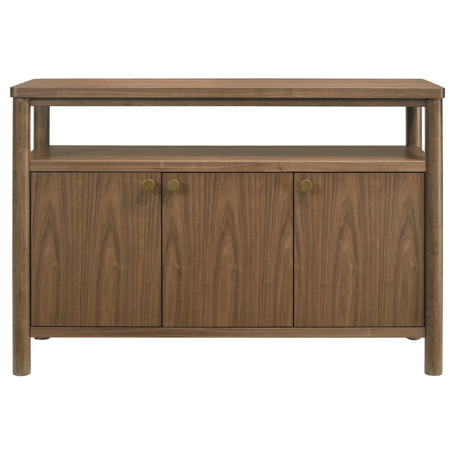 Everett Modern 3-Door Sideboard with Shelf Walnut Brown