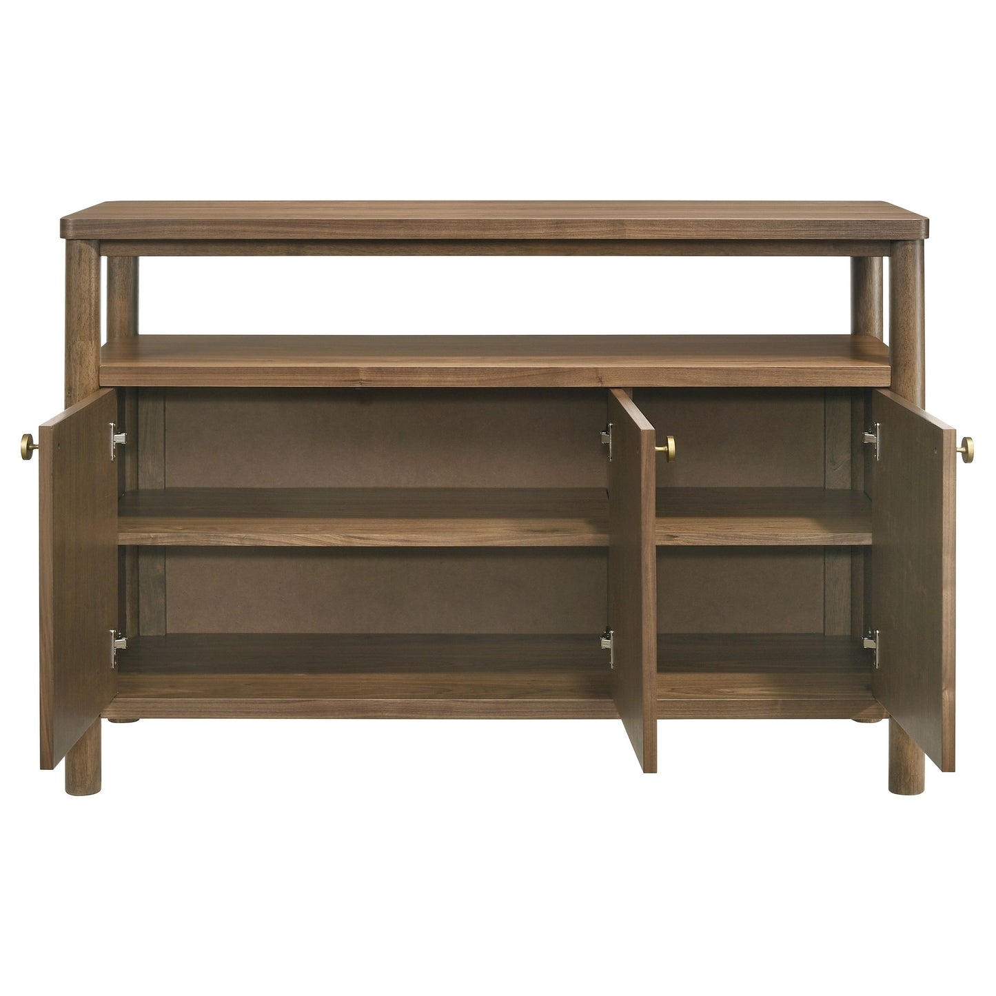 Everett Modern 3-Door Sideboard with Shelf Walnut Brown