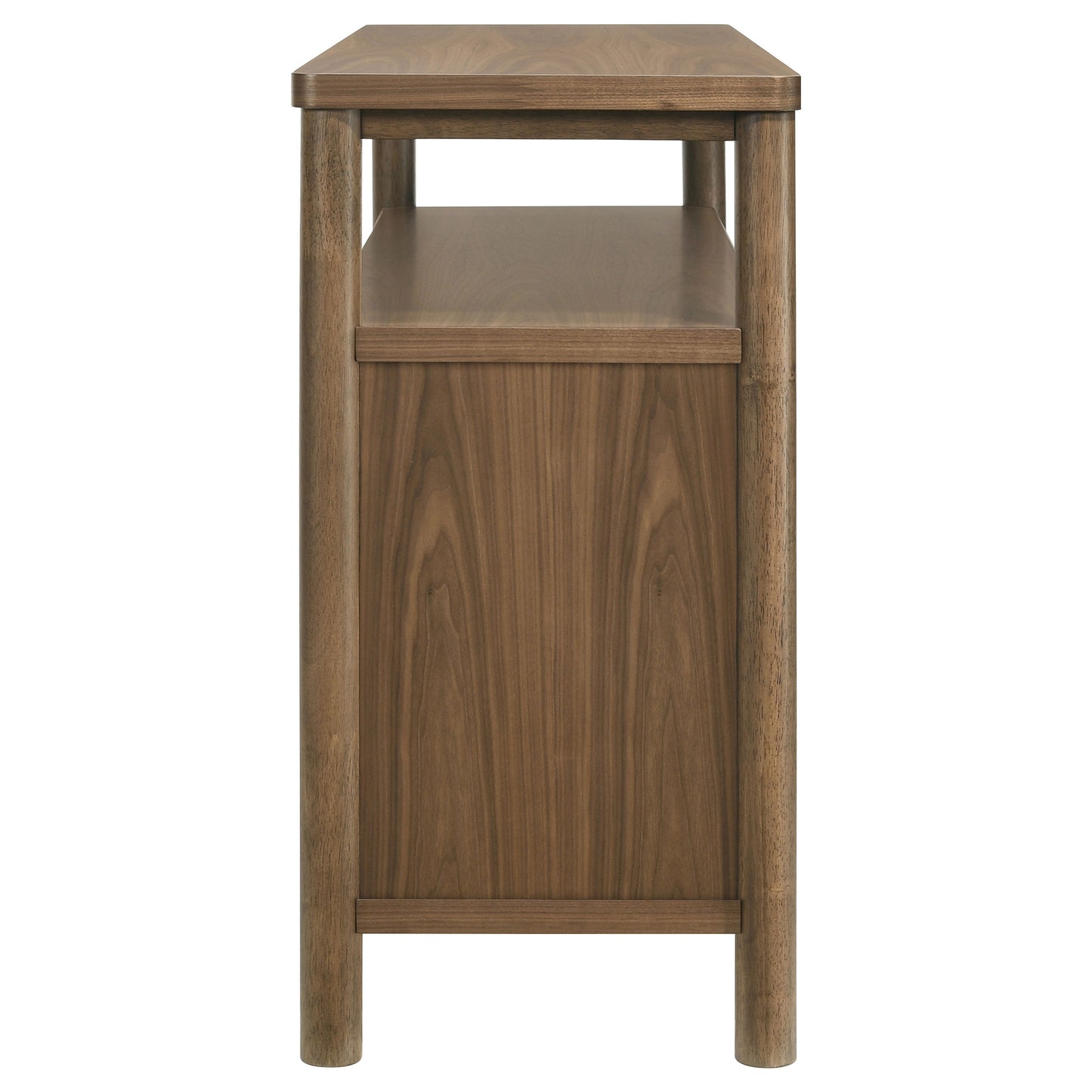 Everett Modern 3-Door Sideboard with Shelf Walnut Brown