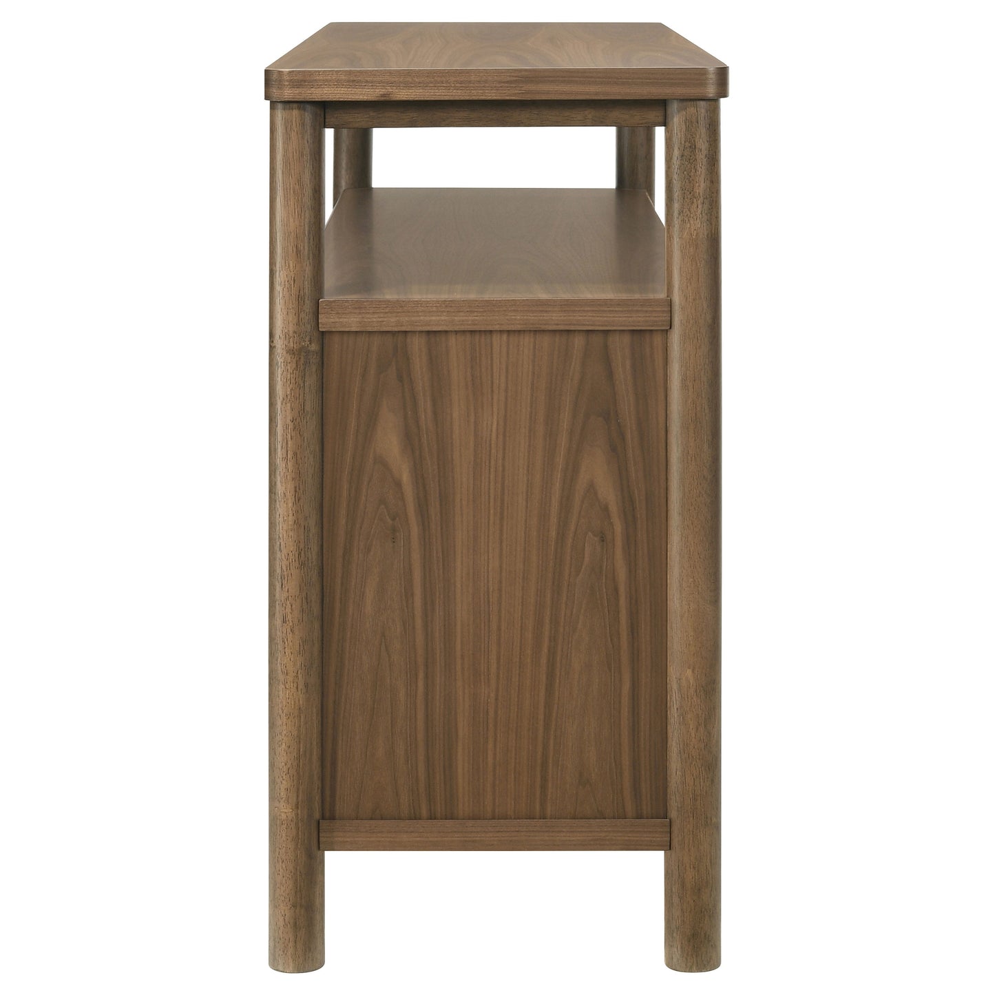 Everett Modern 3-Door Sideboard with Shelf Walnut Brown