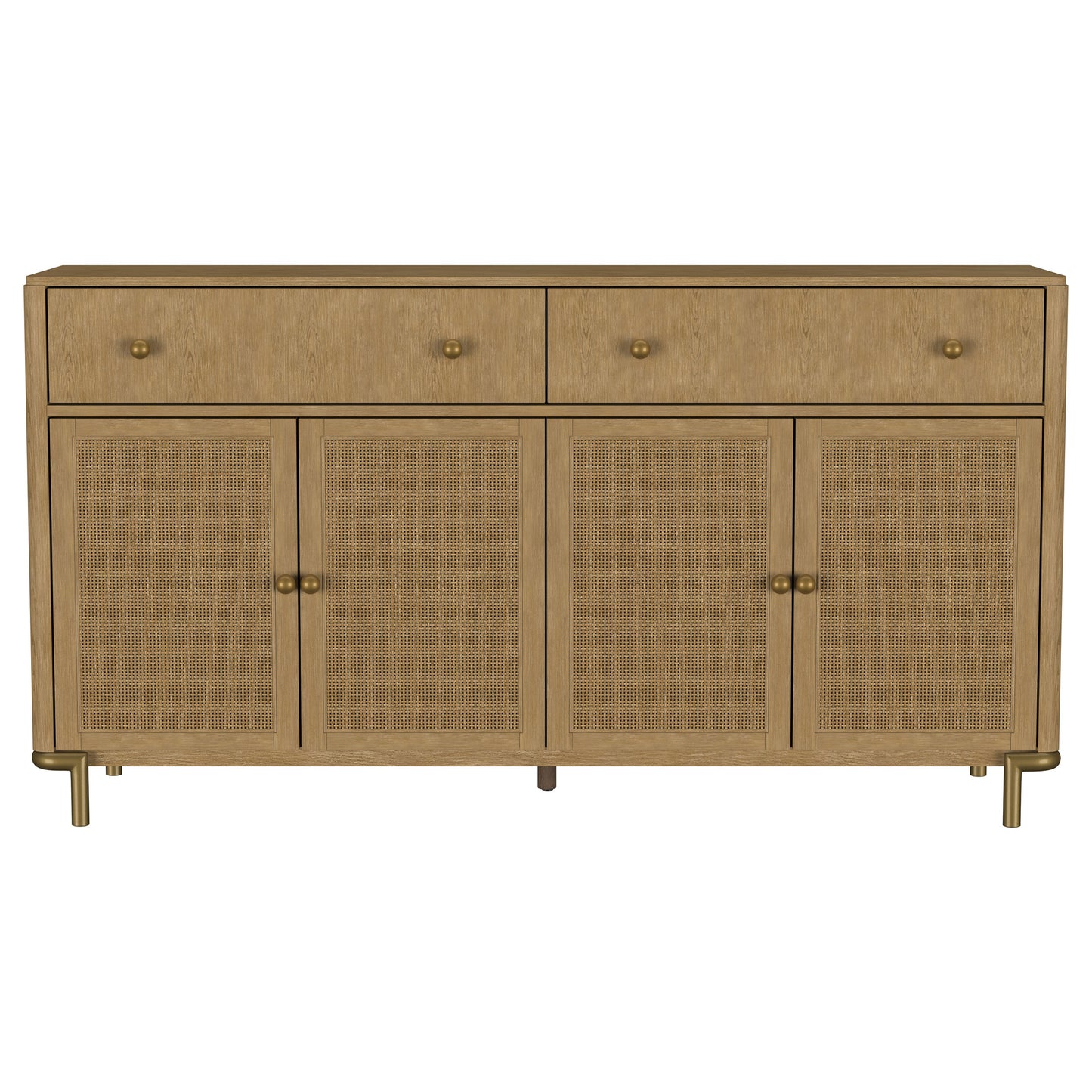 Virelle Cane Door 2-Drawer Sideboard Server – Sand Wash Finish