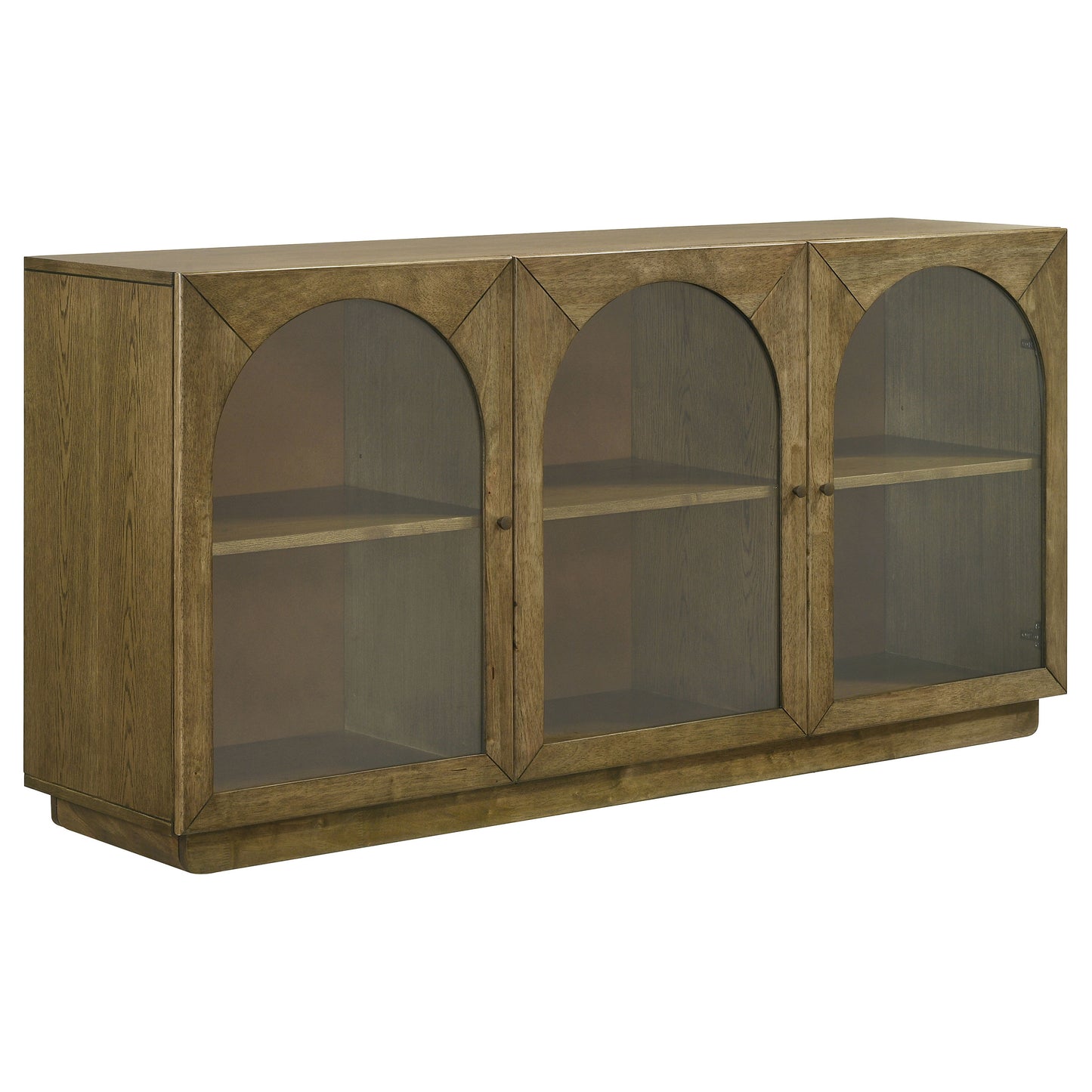 Kingsport 71-Inch Display Sideboard with Glass Panels and Shelves