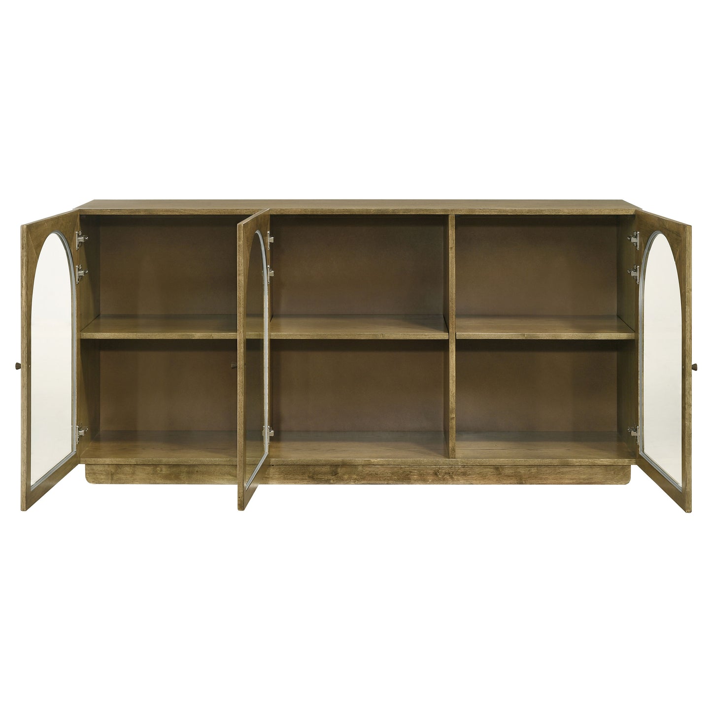 Kingsport 71-Inch Display Sideboard with Glass Panels and Shelves
