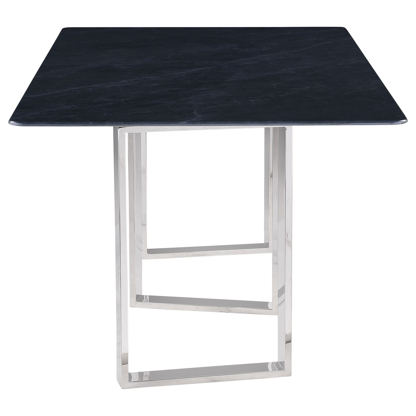 Varese 79-inch Grey Sintered Stone Modern Dining Table with Sculptural Steel Base