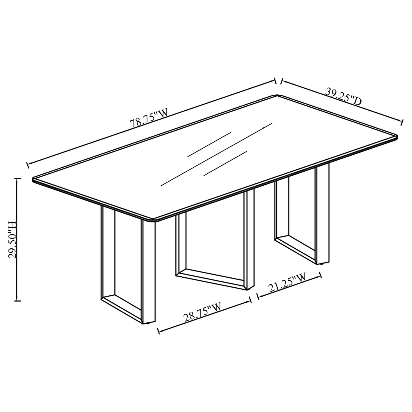 Varese 79-inch Grey Sintered Stone Modern Dining Table with Sculptural Steel Base