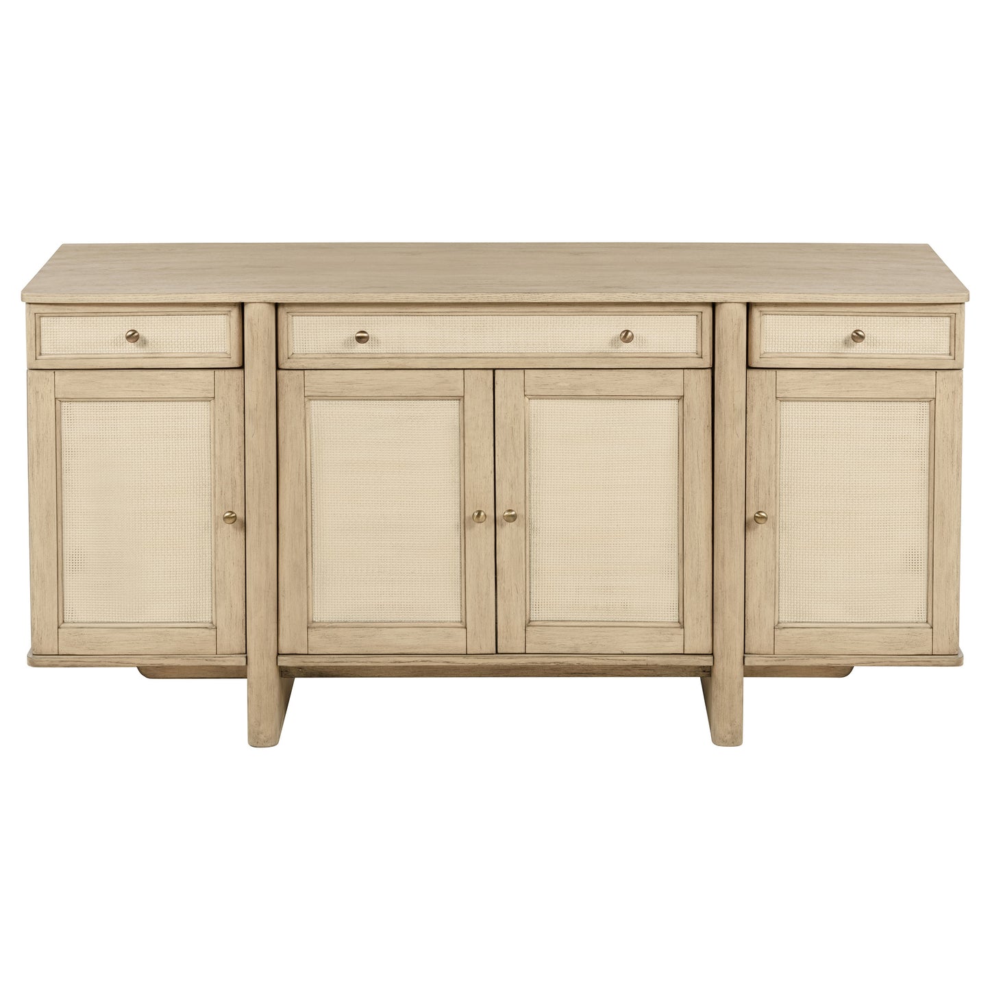 Calista Beige Oak Sideboard with Woven Cane Doors and Drawers