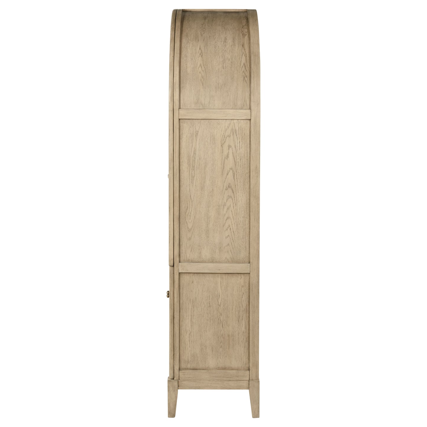 Marbella Vitrine Cabinet with Glass Doors and Cane Storage Beige Oak