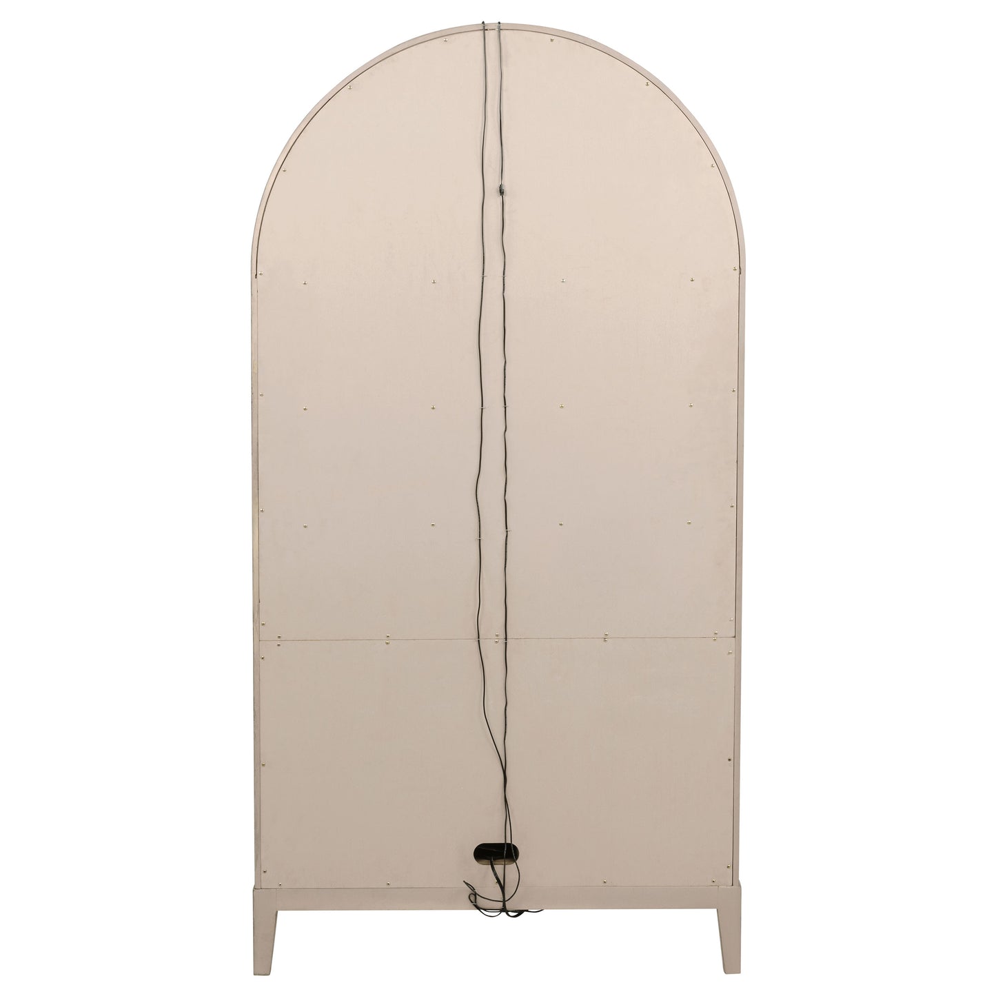Marbella Vitrine Cabinet with Glass Doors and Cane Storage Beige Oak