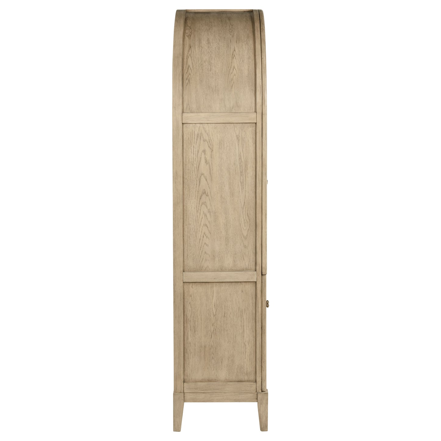 Marbella Vitrine Cabinet with Glass Doors and Cane Storage Beige Oak