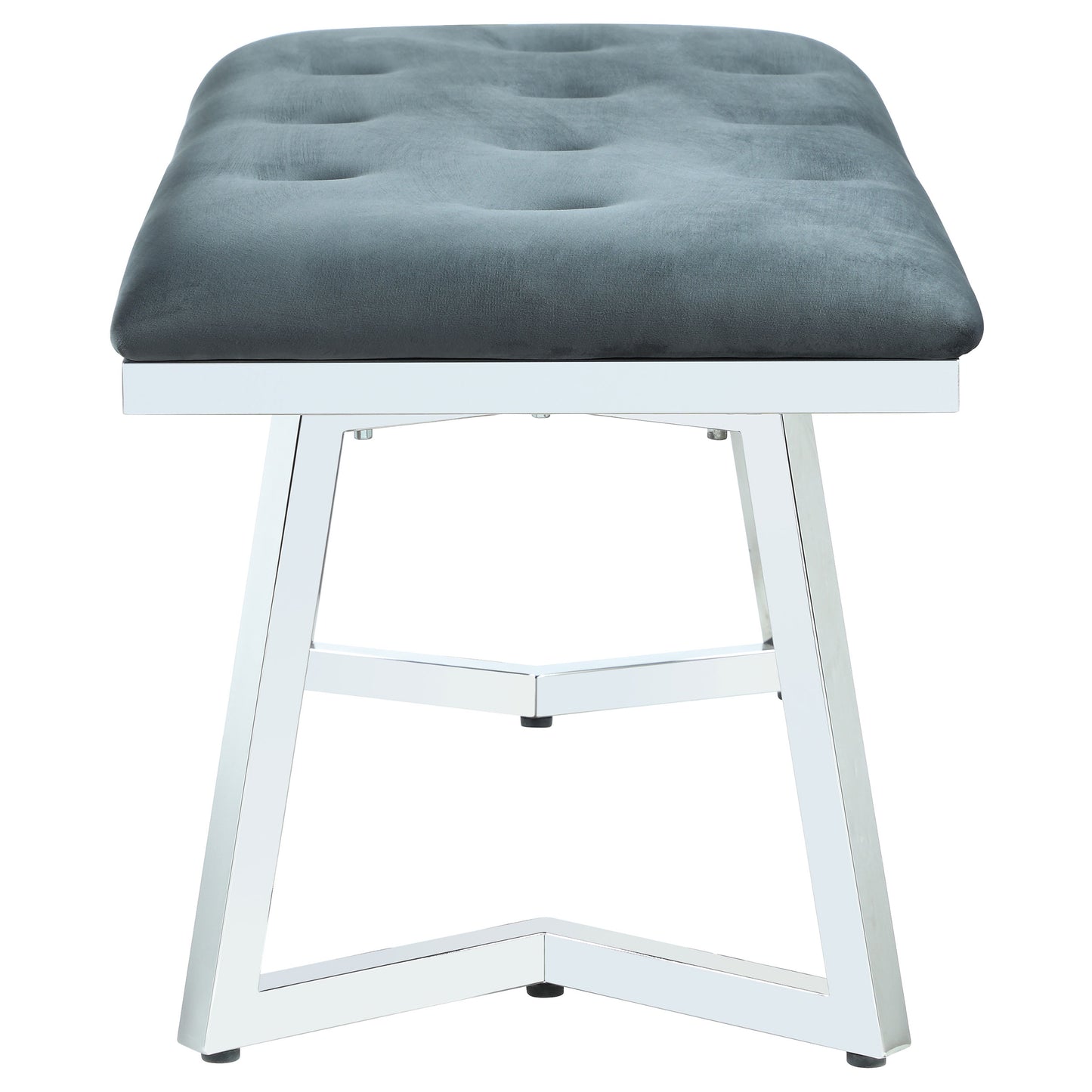 Beaufort Velvet Upholstered Dining Bench – Steel Grey