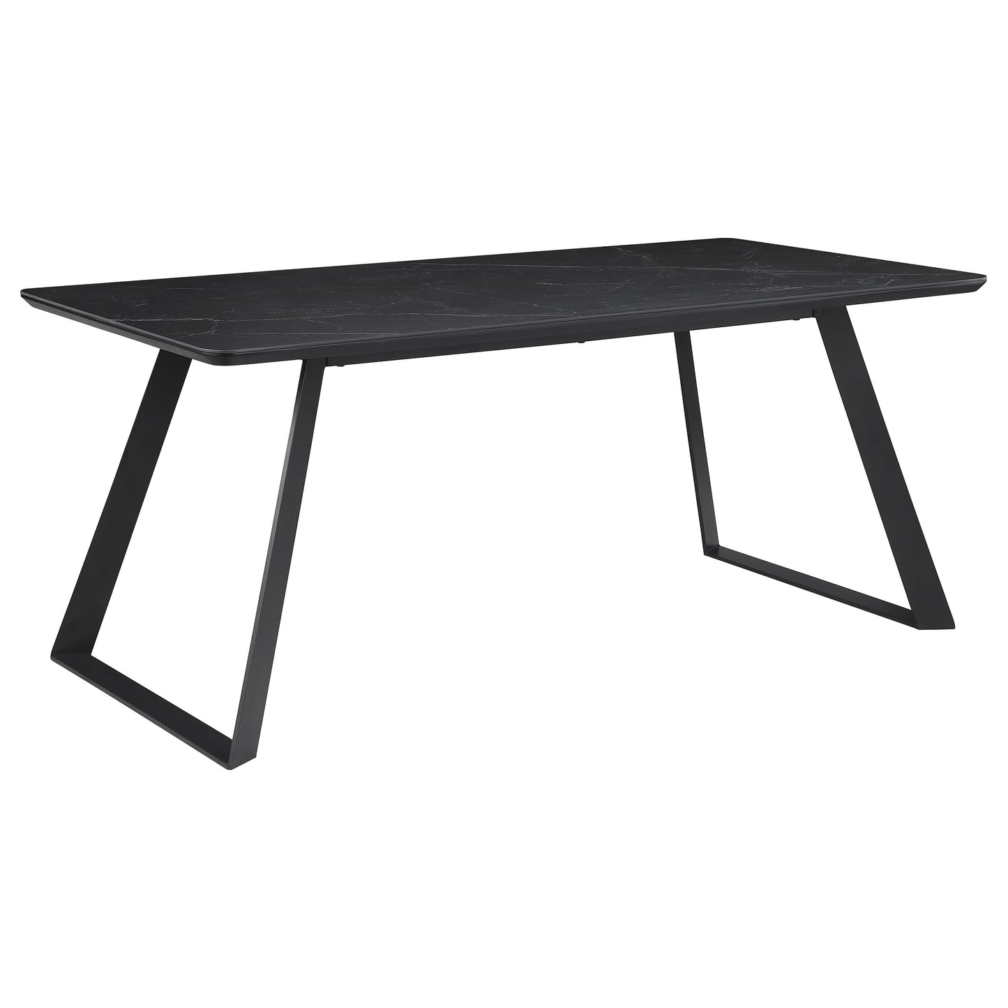Veyron 71” Rectangular Ceramic Top Dining Table in Black