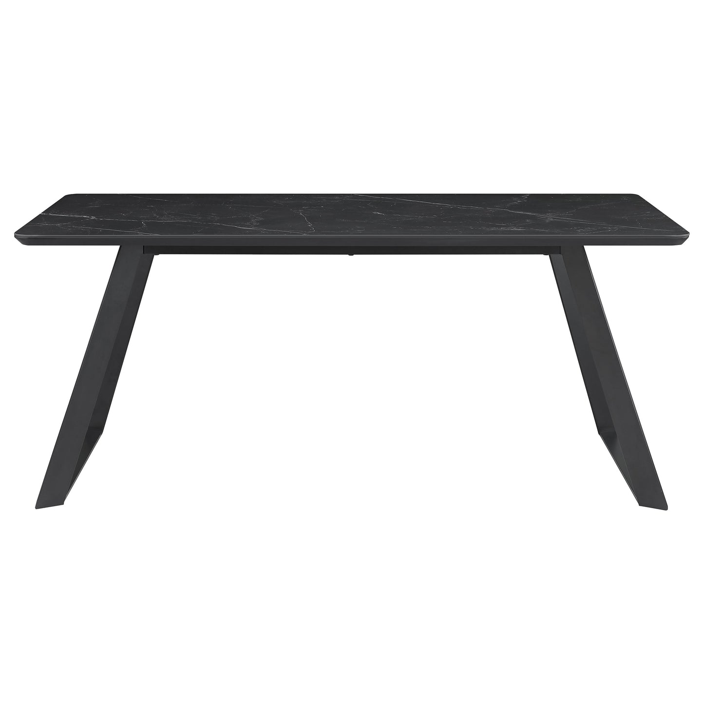 Veyron 71” Rectangular Ceramic Top Dining Table in Black