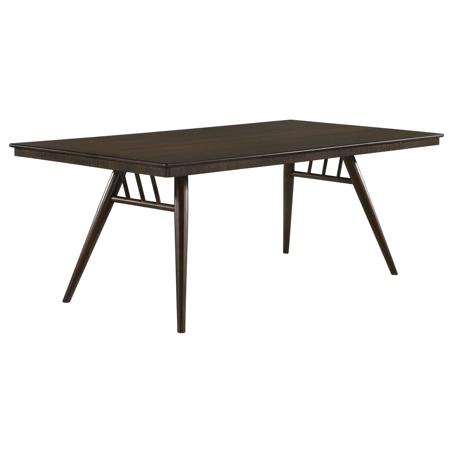 Kessler 80-inch Dark Walnut Mid-Century Modern Dining Table with Fluted Apron