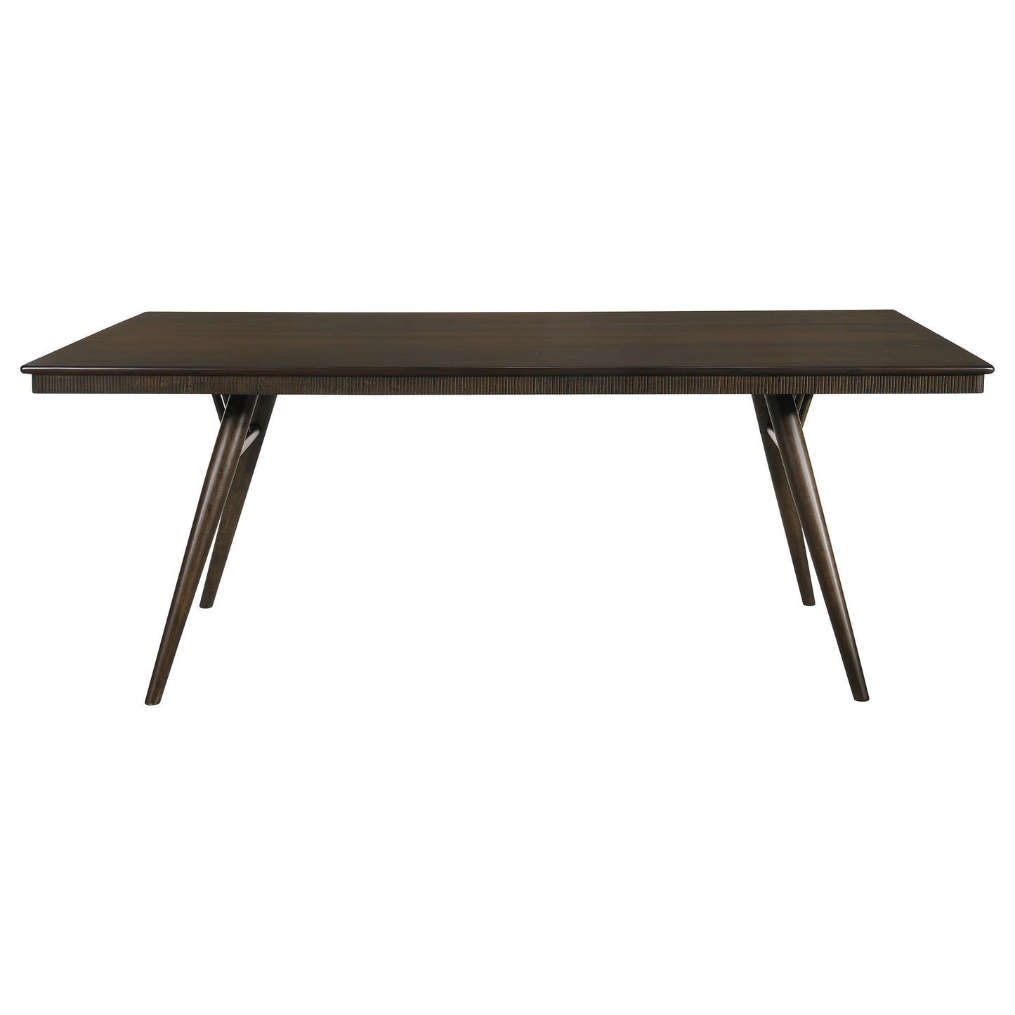Kessler 80-inch Dark Walnut Mid-Century Modern Dining Table with Fluted Apron
