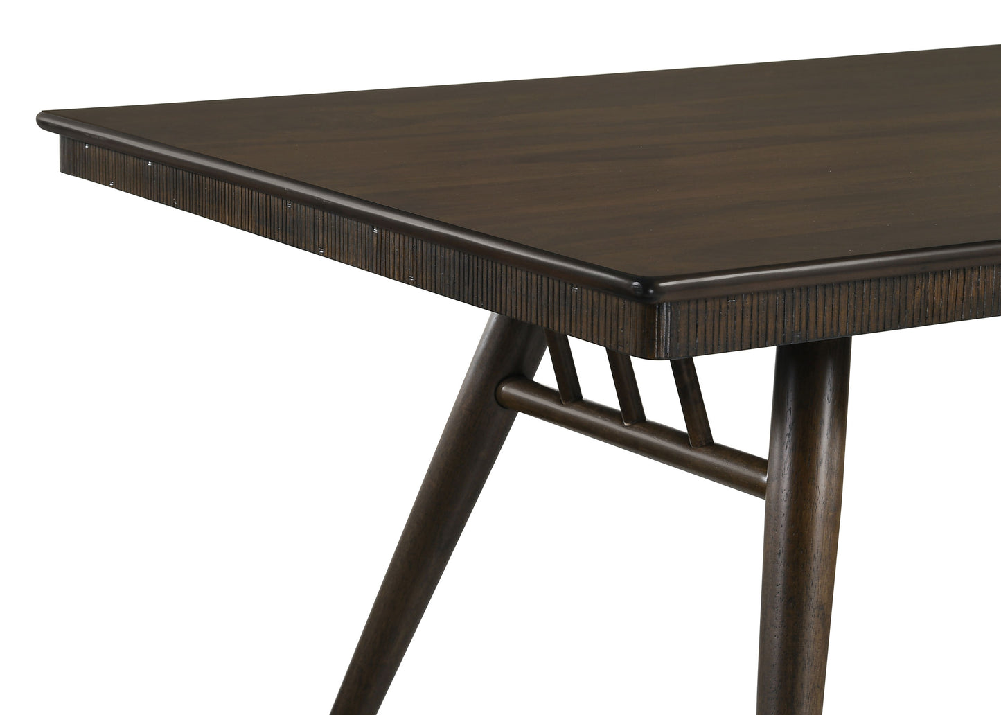 Kessler 80-inch Dark Walnut Mid-Century Modern Dining Table with Fluted Apron