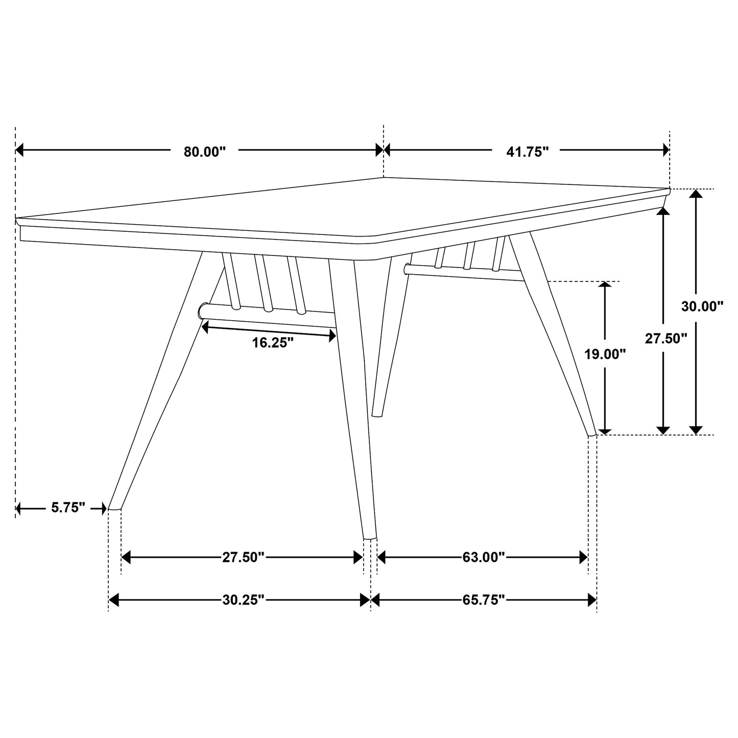 Kessler 80-inch Dark Walnut Mid-Century Modern Dining Table with Fluted Apron