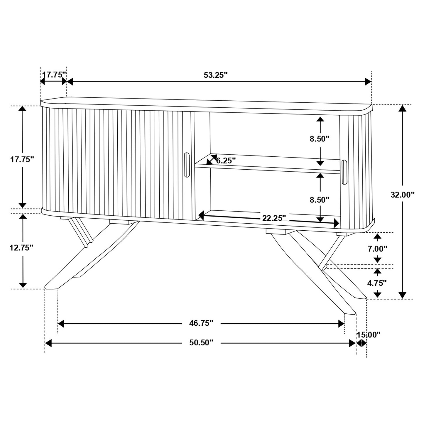 Montrose 2-Door Sideboard Buffet – Dark Walnut Finish