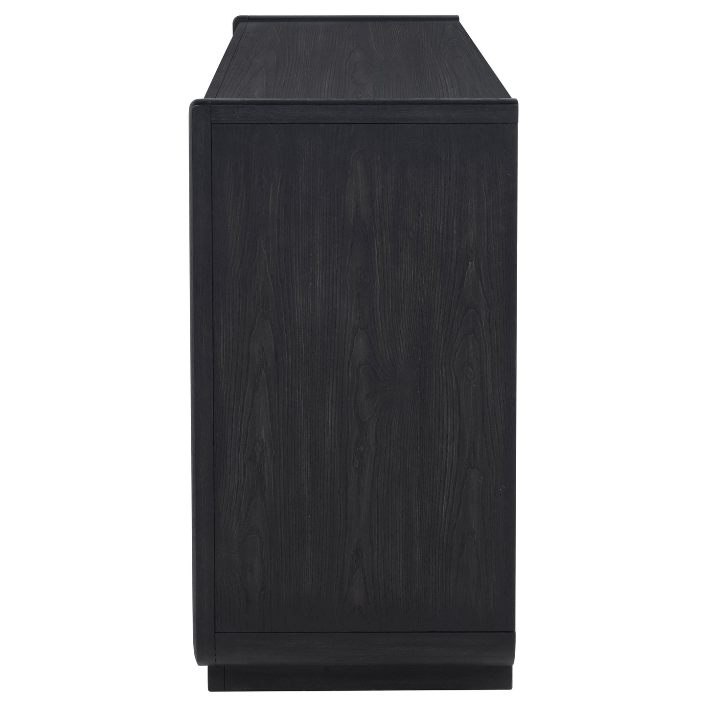 Valmere Sculpted 3-Door Sideboard with Drawers – Burnished Black