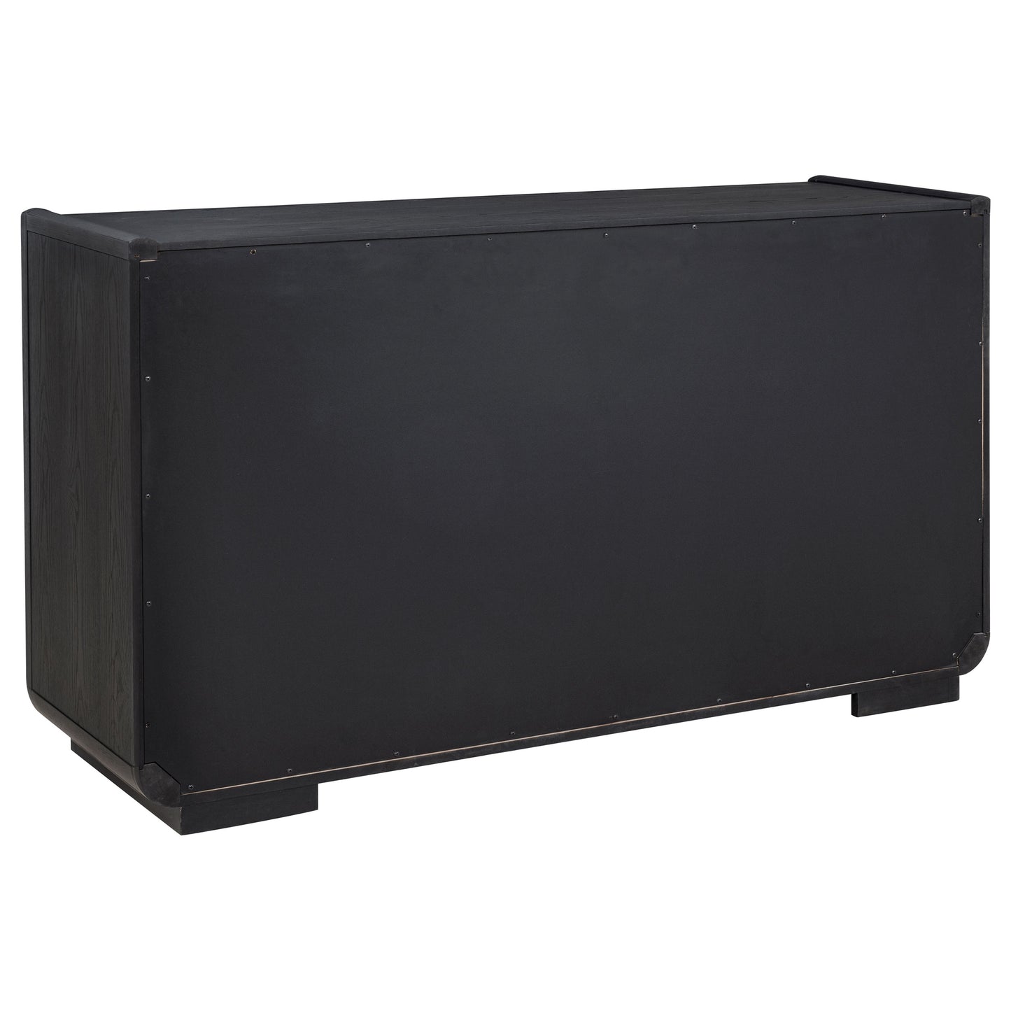 Valmere Sculpted 3-Door Sideboard with Drawers – Burnished Black