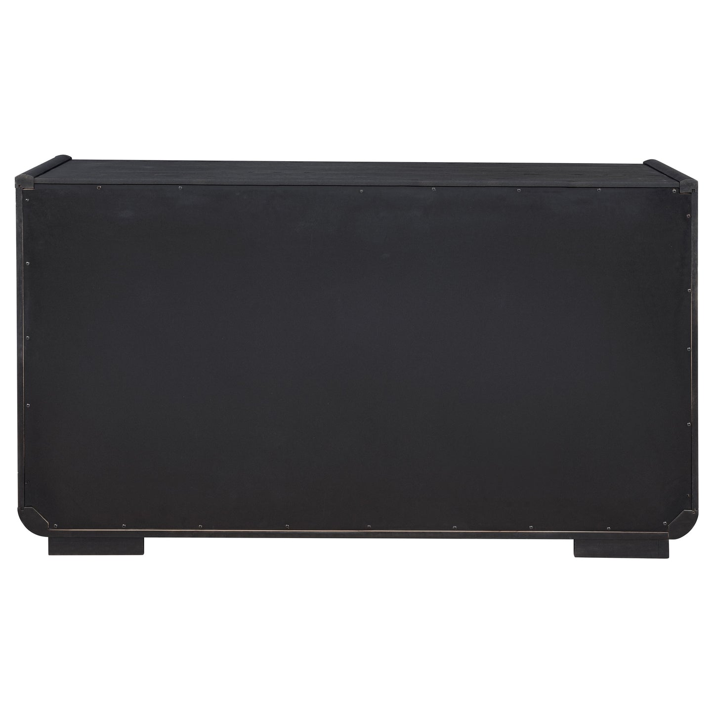 Valmere Sculpted 3-Door Sideboard with Drawers – Burnished Black