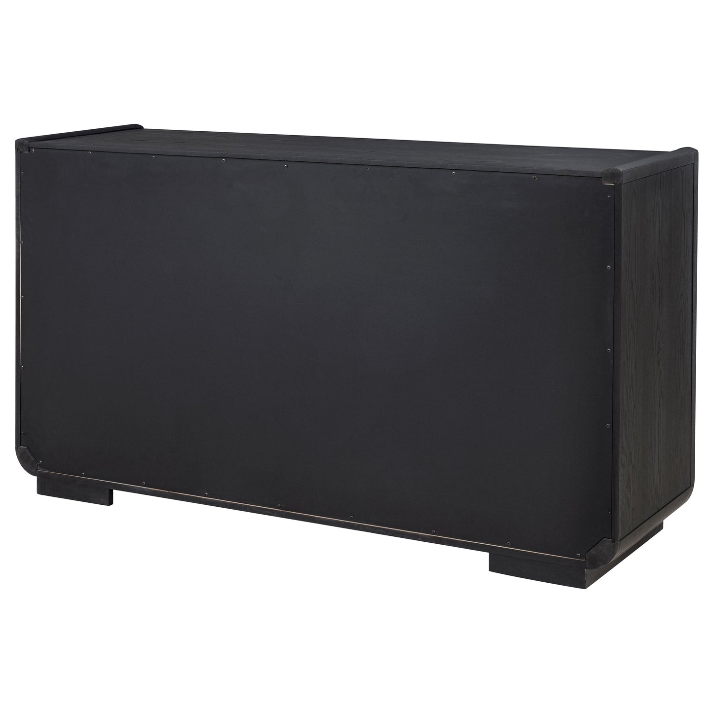 Valmere Sculpted 3-Door Sideboard with Drawers – Burnished Black