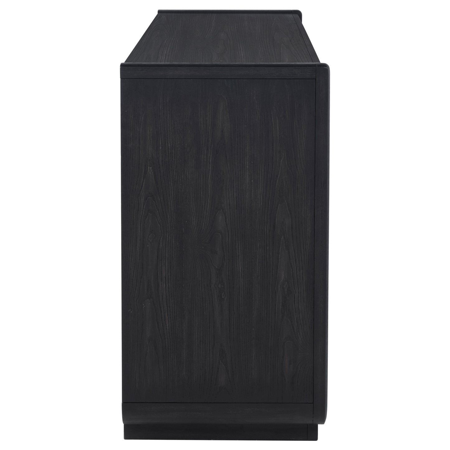 Valmere Sculpted 3-Door Sideboard with Drawers – Burnished Black