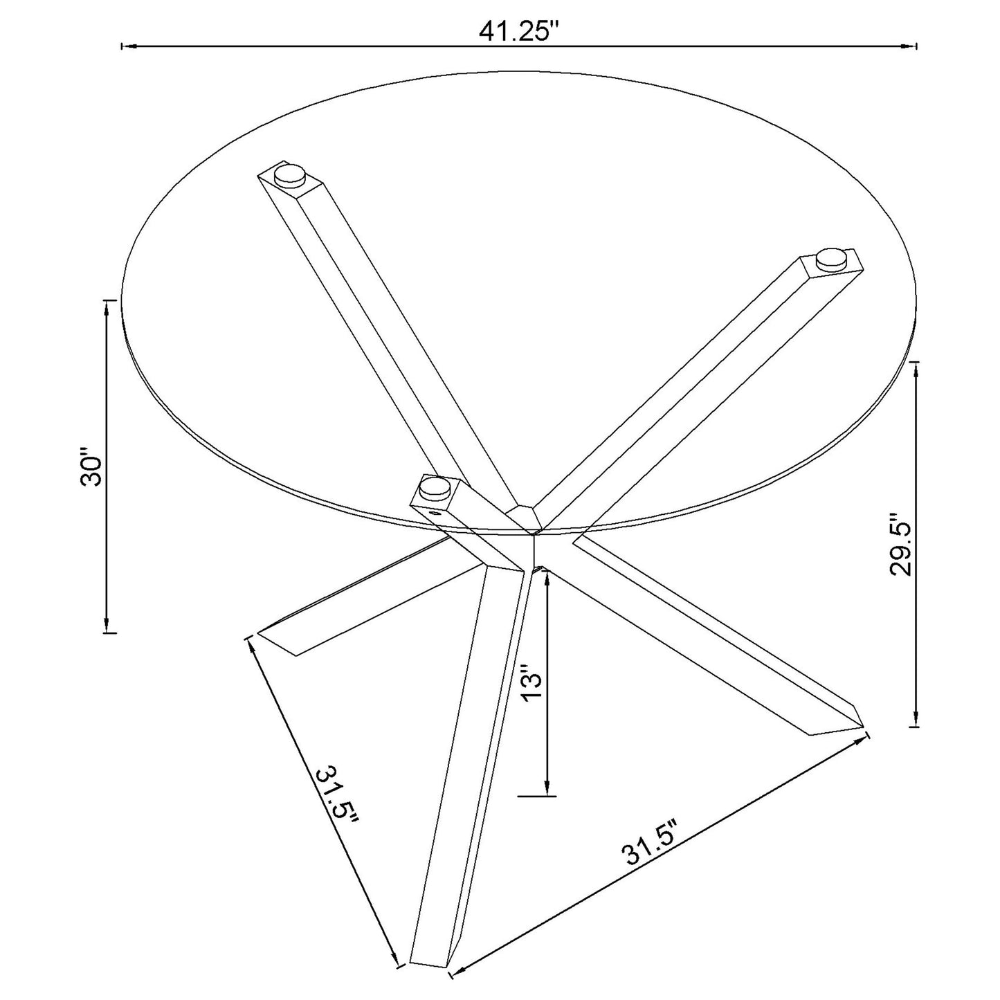 Asteron 41-inch Round Glass Dining Table with Chrome Base
