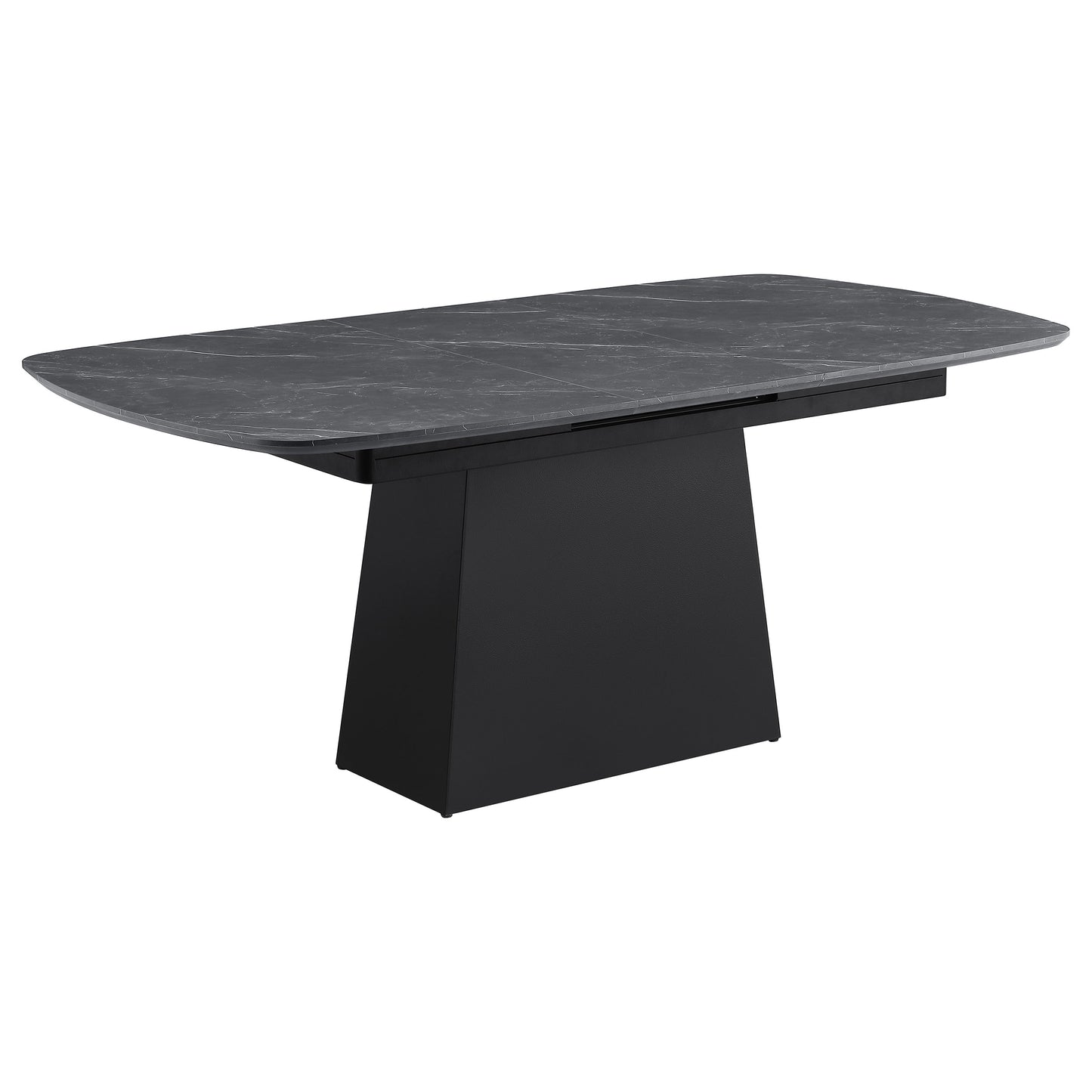 Varese 73” Faux Marble Extension Dining Table – Black