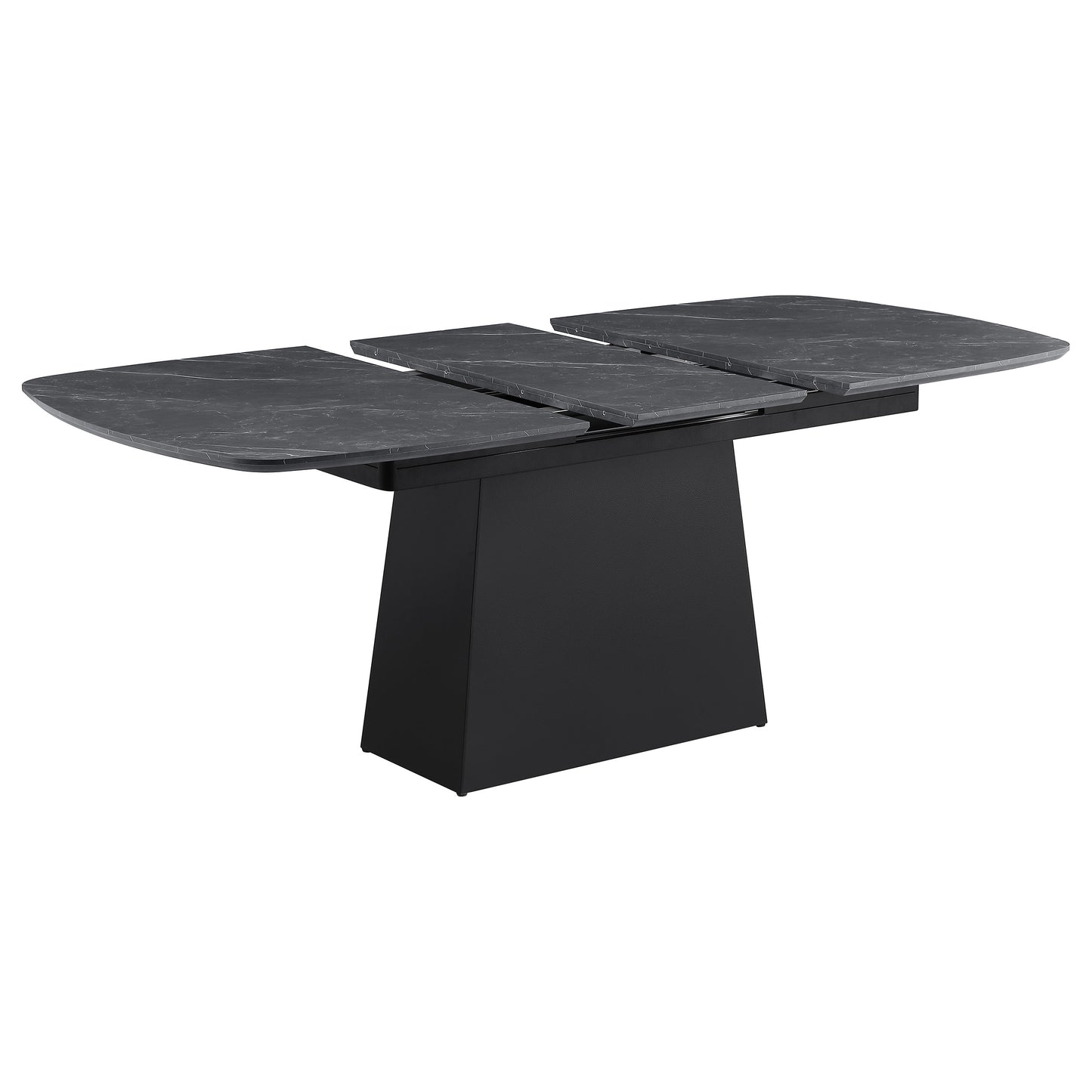 Varese 73” Faux Marble Extension Dining Table – Black