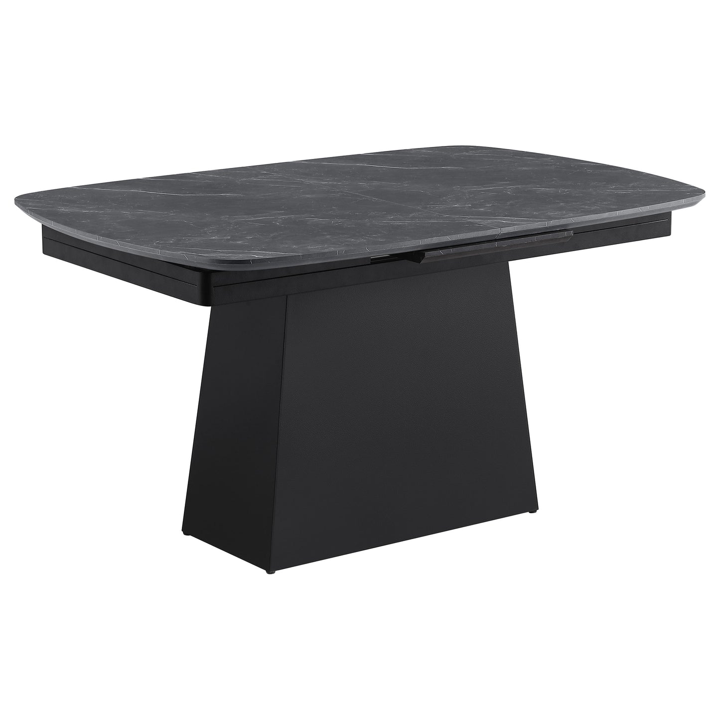 Varese 73” Faux Marble Extension Dining Table – Black