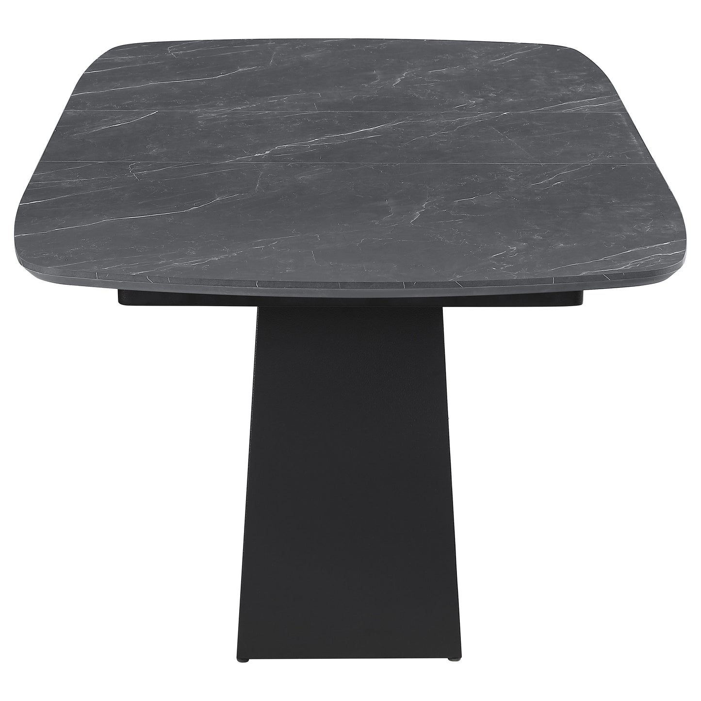 Varese 73” Faux Marble Extension Dining Table – Black
