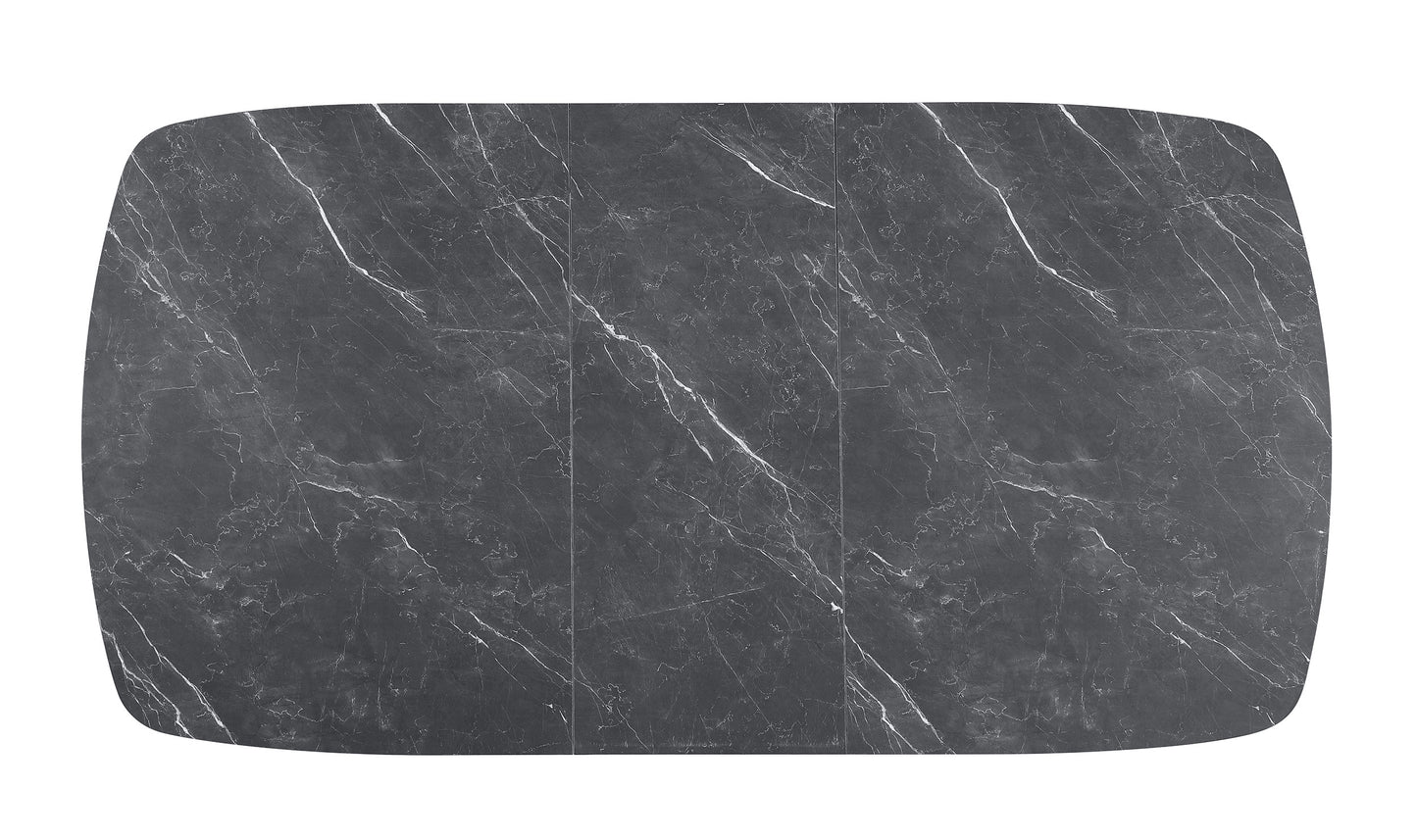 Varese 73” Faux Marble Extension Dining Table – Black