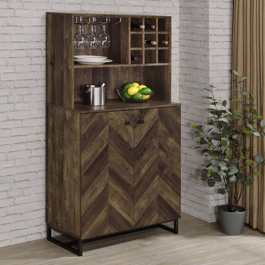 Mendoza Wine & Bar Cabinet – Rustic Oak
