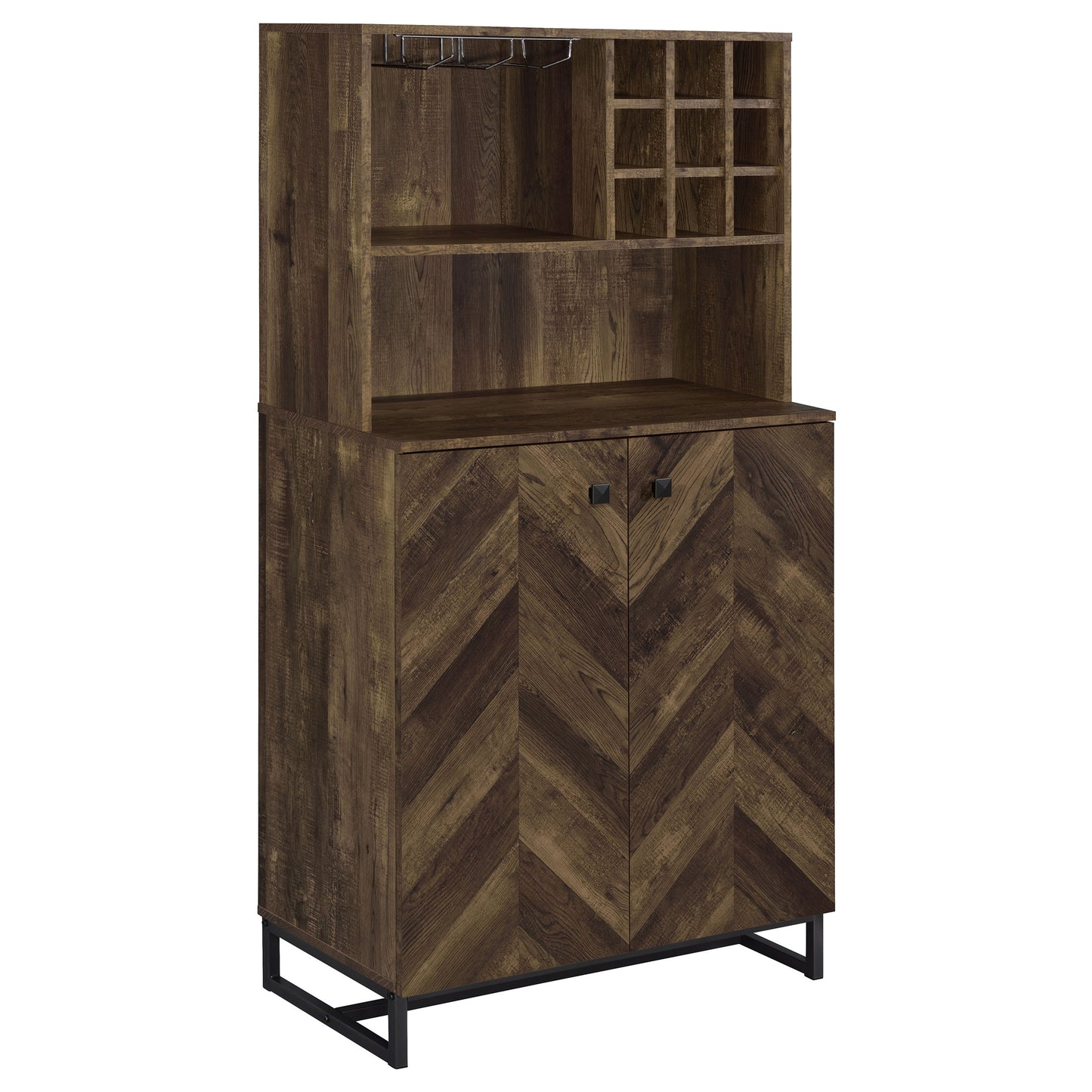 Mendoza Wine & Bar Cabinet – Rustic Oak