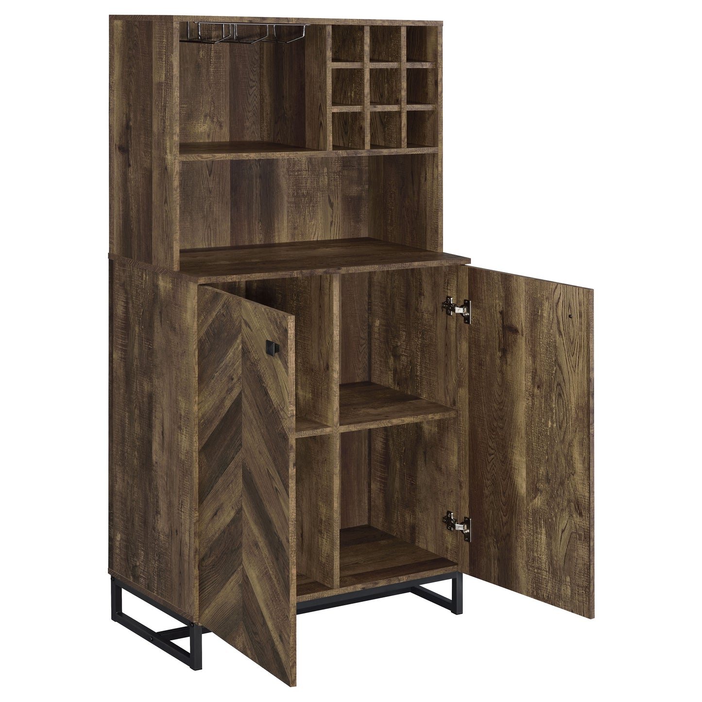 Mendoza Wine & Bar Cabinet – Rustic Oak