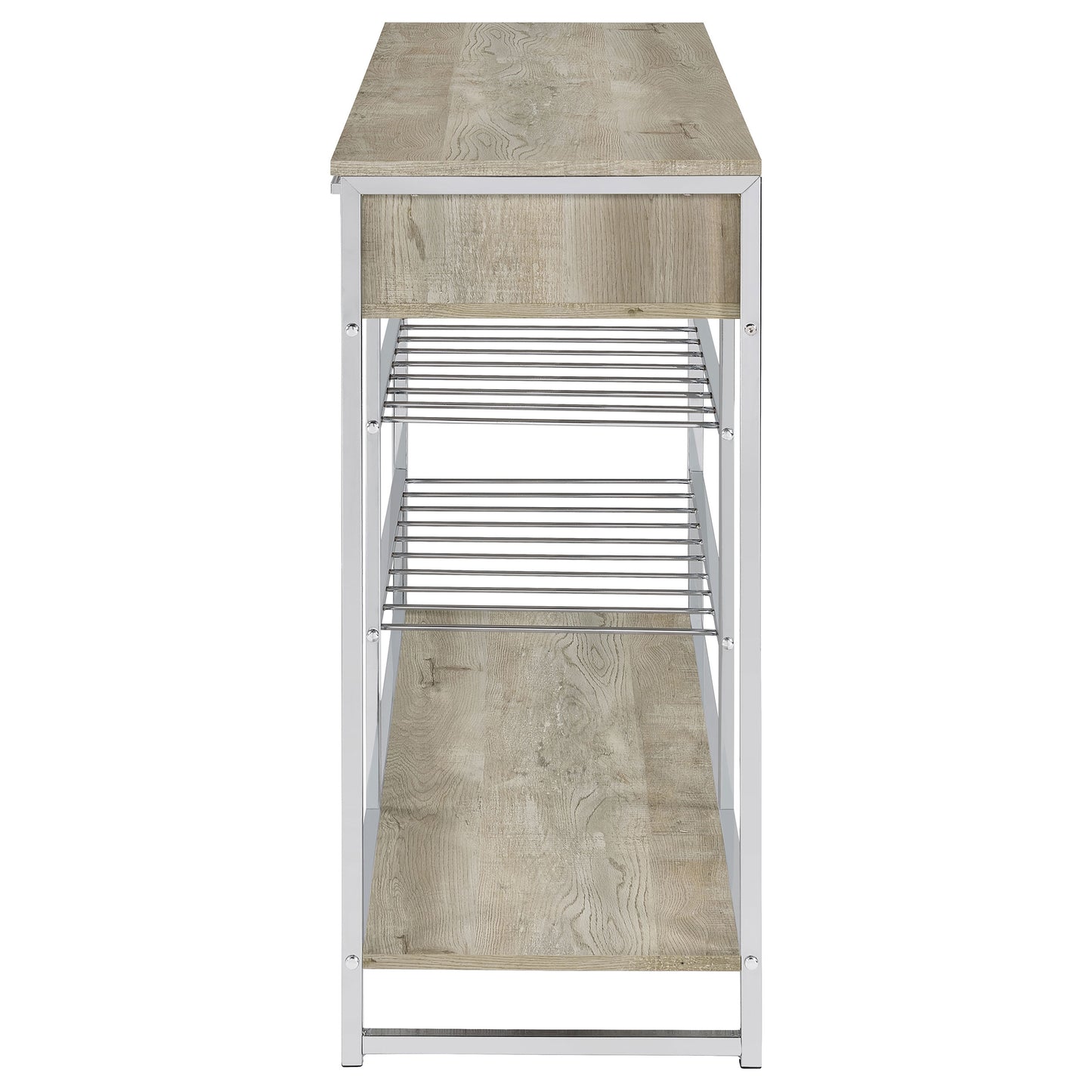 Brixton Vale 2-Drawer Bar Cabinet with Wine Storage Grey Oak