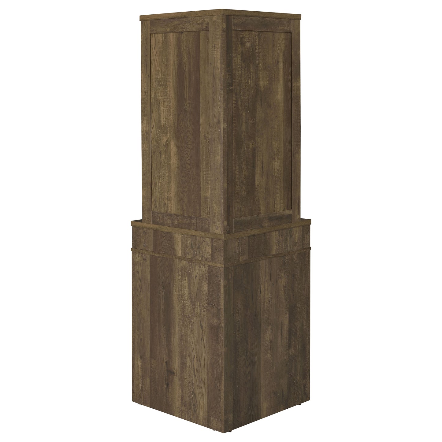 Alviso 1-Drawer Corner Wine Cabinet – Rustic Oak