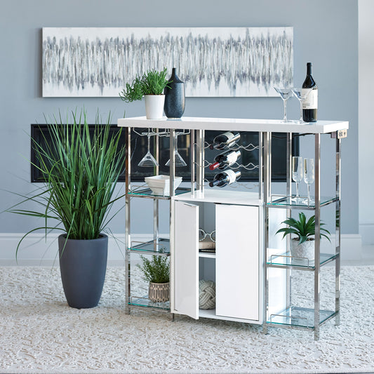 Gallimore White Gloss Wine Bar