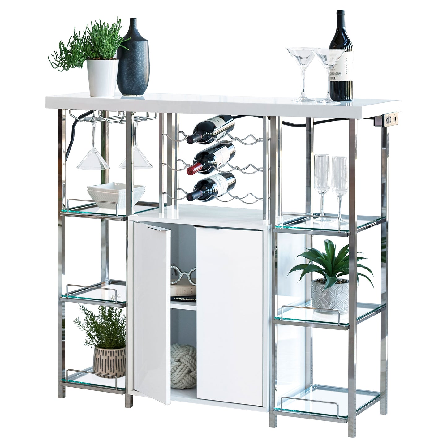 Gallimore White Gloss Wine Bar