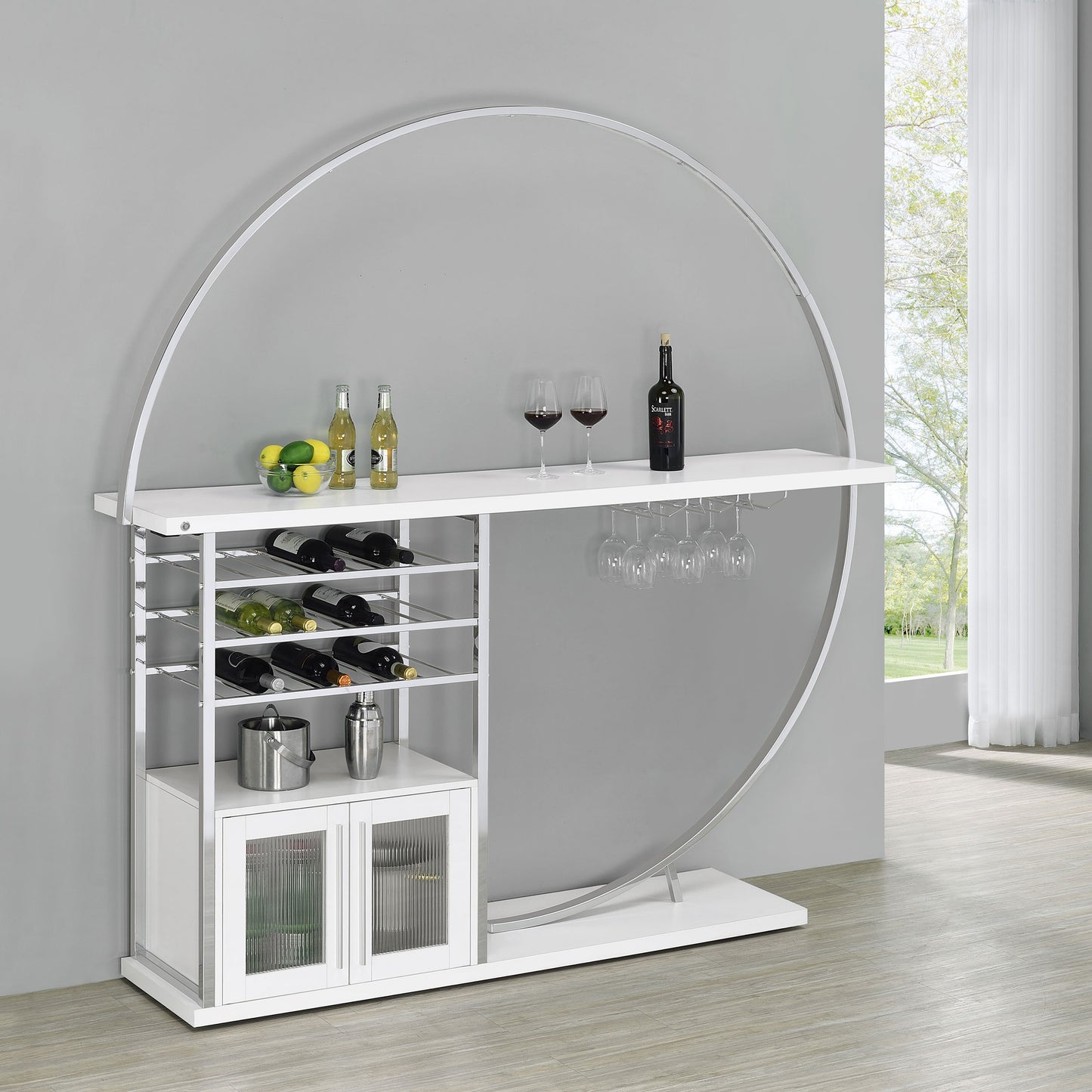 Risley White LED Wine Cabinet