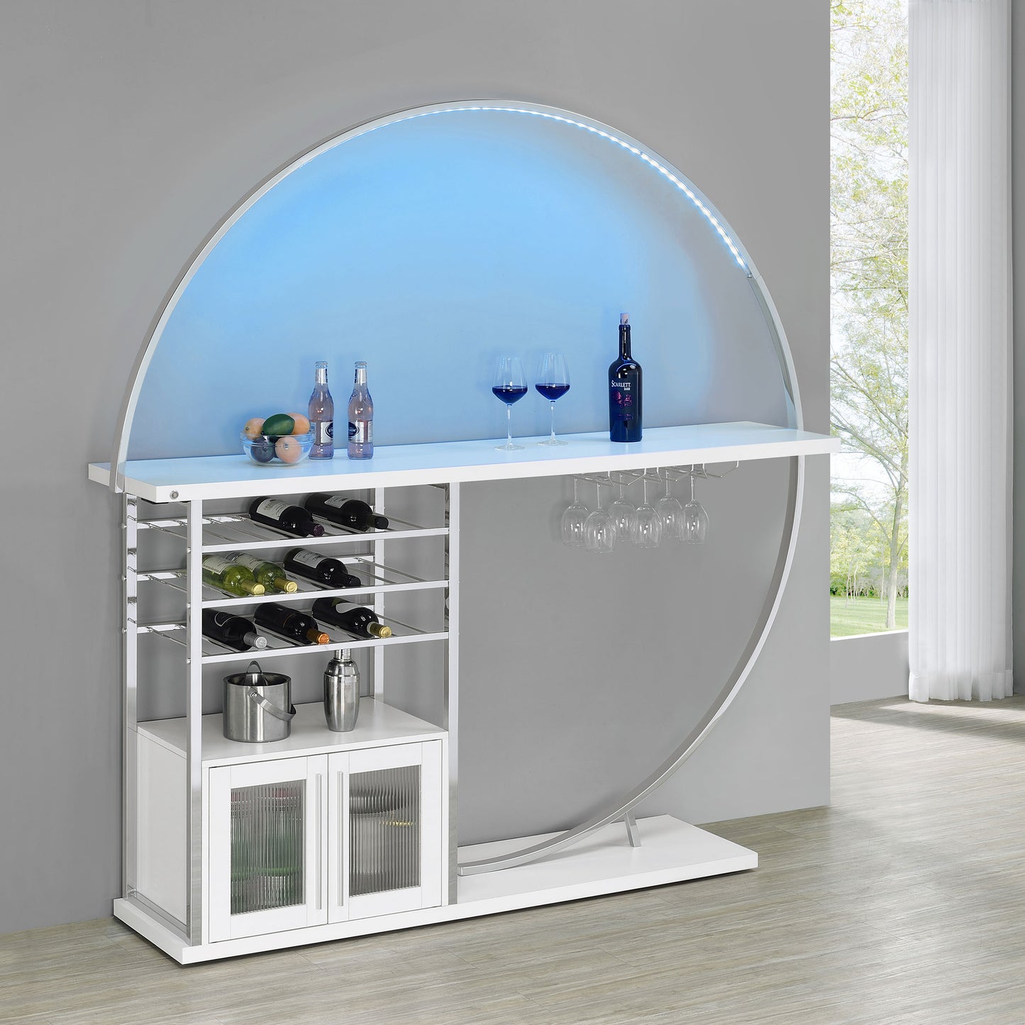 Risley White LED Wine Cabinet